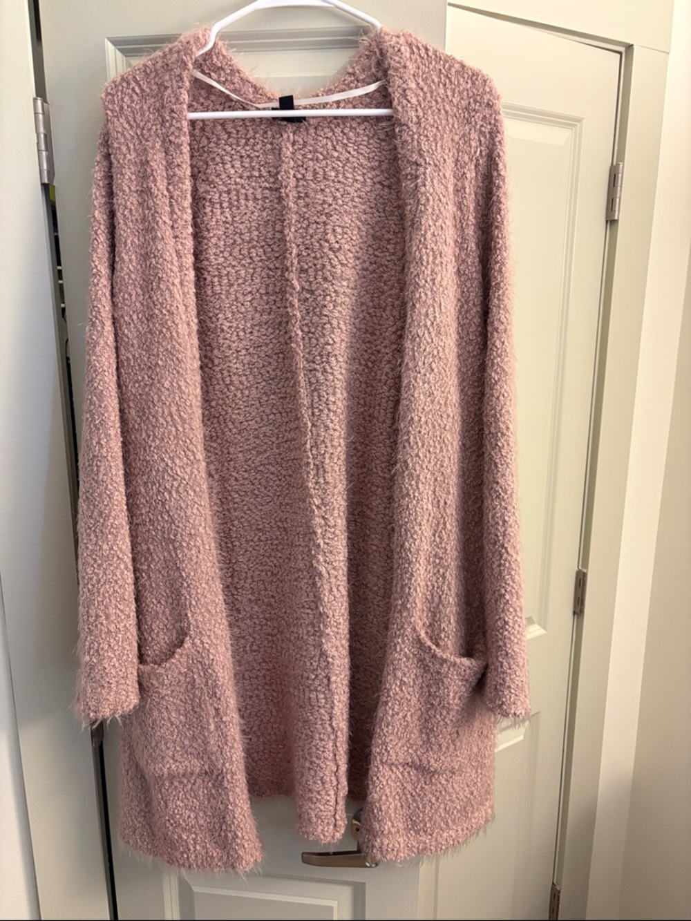 torrid Dusty Rose Bouclé Open-Front Cardigan